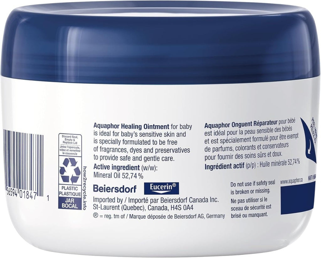 Aquaphor Baby Healing Ointment for Baby's Sensitive Skin, Multipurpose Ointment Helps Prevent Diaper Rash, Fragrance Free, Non Greasy and Non Comedogenic Body Moisturizer, 297g - LittleTreasures