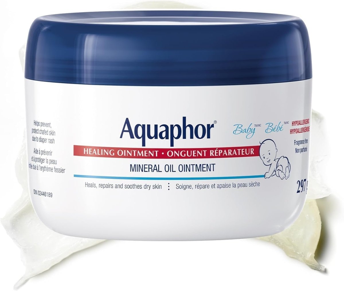 Aquaphor Baby Healing Ointment for Baby's Sensitive Skin, Multipurpose Ointment Helps Prevent Diaper Rash, Fragrance Free, Non Greasy and Non Comedogenic Body Moisturizer, 297g - LittleTreasures