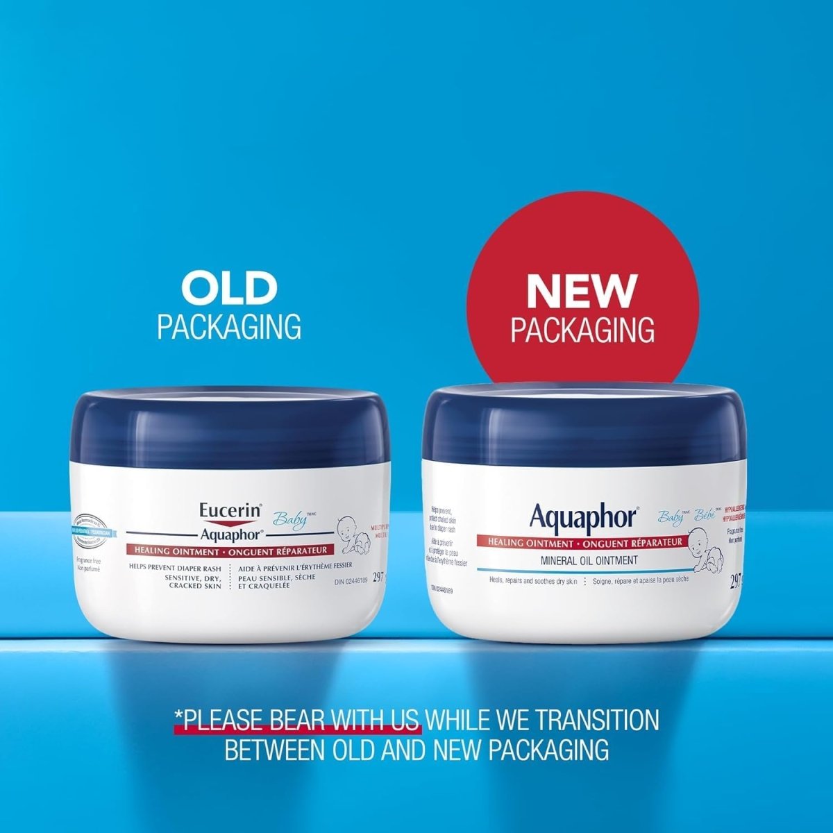 Aquaphor Baby Healing Ointment for Baby's Sensitive Skin, Multipurpose Ointment Helps Prevent Diaper Rash, Fragrance Free, Non Greasy and Non Comedogenic Body Moisturizer, 297g - LittleTreasures