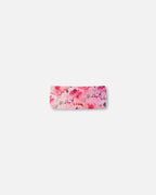 Athletic Headband Gradient Pink Printed Big Flowers - LittleTreasures