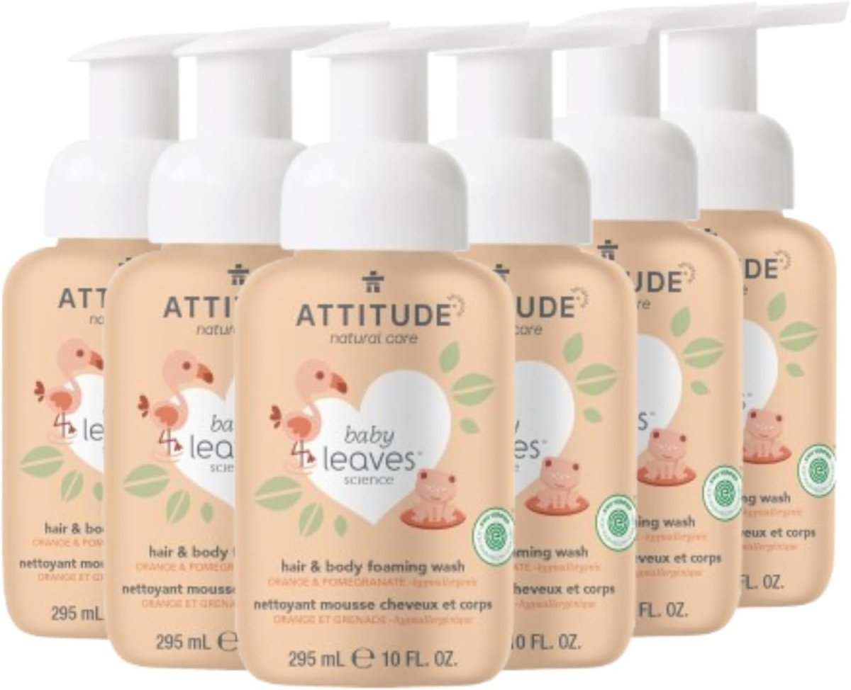 ATTITUDE 2 - in - 1 Hair and Body Foaming Baby Wash, Made in Canada, EWG Verified Shampoo Soap, Dermatologically Tested, Made with Naturally Derived Ingredients, Vegan, Good Night, 295 mL - LittleTreasures