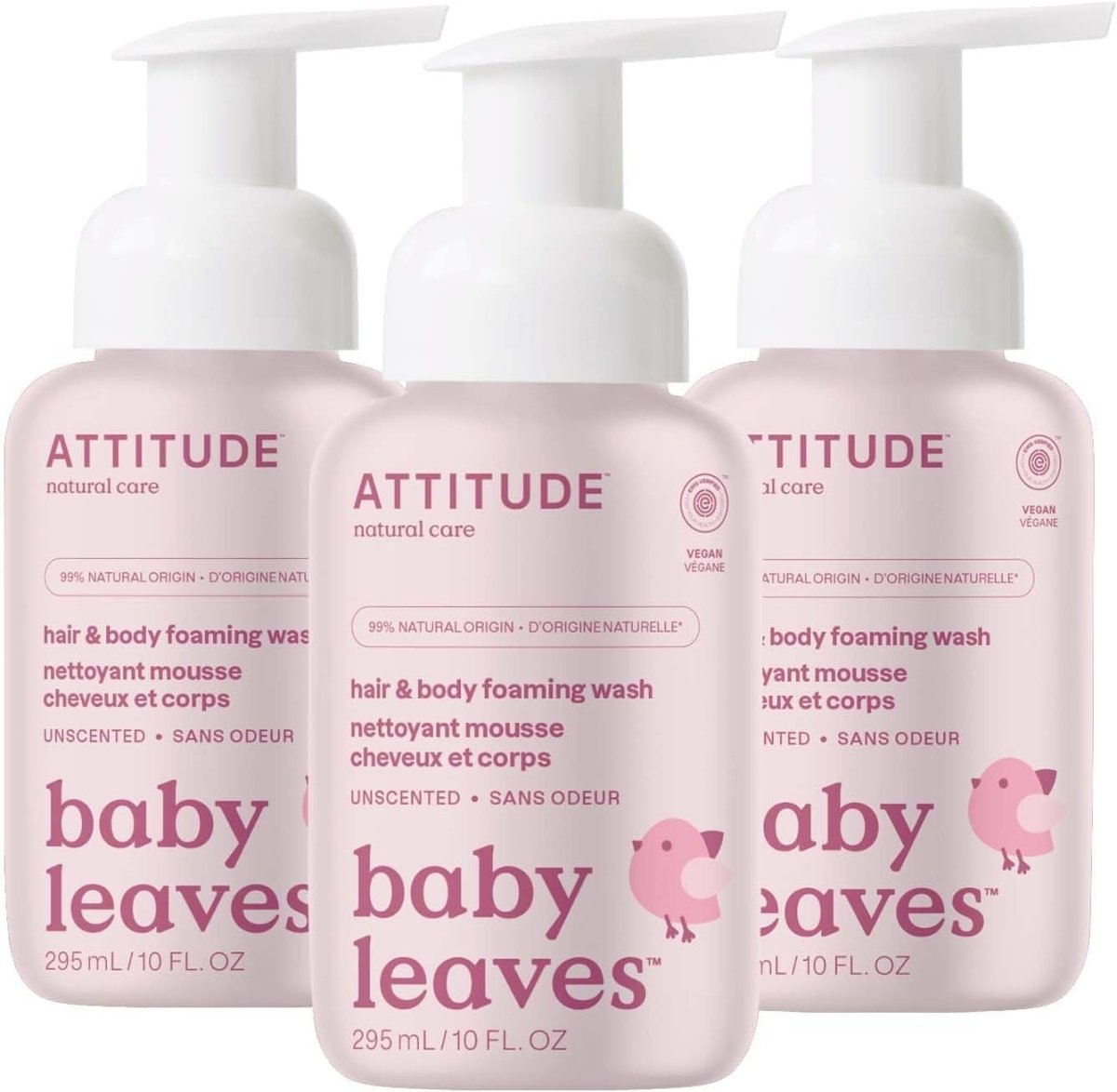ATTITUDE 2 - in - 1 Hair and Body Foaming Baby Wash, Made in Canada, EWG Verified Shampoo Soap, Dermatologically Tested, Made with Naturally Derived Ingredients, Vegan, Sweet Apple, 295 mL - LittleTreasures