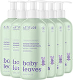 ATTITUDE Baby 2 - in - 1 Shampoo and Body Wash, Made in Canada, EWG Verified, Dermatologically Tested, Vegan, Pear Nectar, 473 mL - LittleTreasures