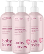 ATTITUDE Baby 2 - in - 1 Shampoo and Body Wash, Made in Canada, EWG Verified, Dermatologically Tested, Vegan, Pear Nectar, 473 mL - LittleTreasures