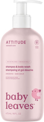 ATTITUDE Baby 2 - in - 1 Shampoo and Body Wash, Made in Canada, EWG Verified, Dermatologically Tested, Vegan, Pear Nectar, 473 mL - LittleTreasures
