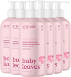 ATTITUDE Baby 2 - in - 1 Shampoo and Body Wash, Made in Canada, EWG Verified, Dermatologically Tested, Vegan, Pear Nectar, 473 mL - LittleTreasures
