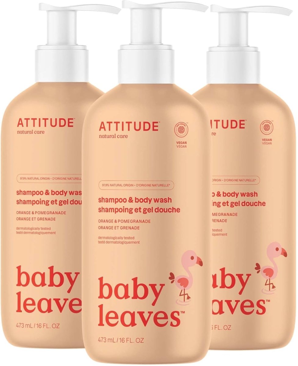 ATTITUDE Baby 2 - in - 1 Shampoo and Body Wash, Made in Canada, EWG Verified, Dermatologically Tested, Vegan, Sweet Apple, 473 mL - LittleTreasures