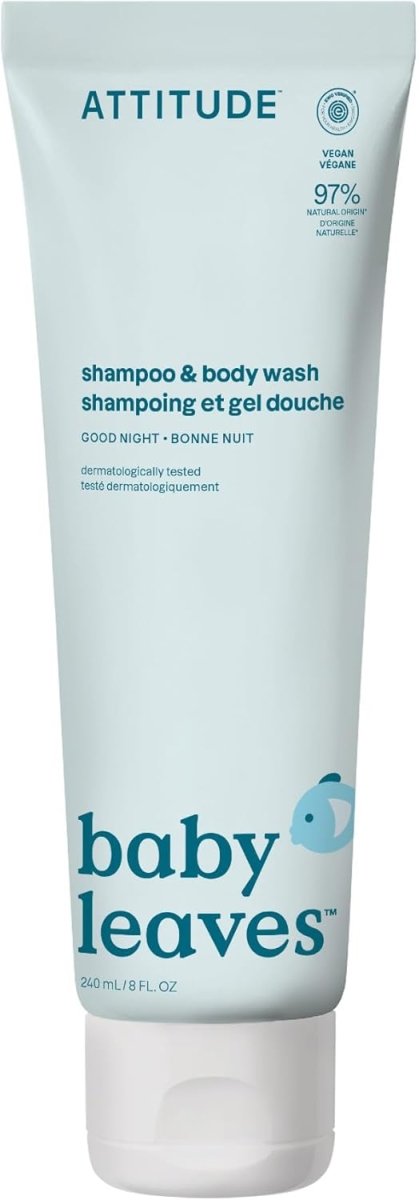ATTITUDE Baby 2 - in - 1 Shampoo and Body Wash, Made in Canada, EWG Verified, Dermatologically Tested, Vegan, Sweet Apple, 473 mL - LittleTreasures