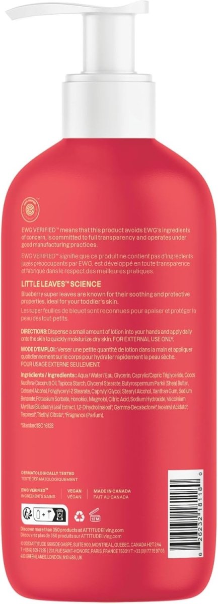 ATTITUDE Body Lotion for Kids, Made in Canada, EWG Verifed Moisturizer, Dermatologically Tested, Plant and Mineral Based Cream, Vegan, Mango, 473 mL - LittleTreasures