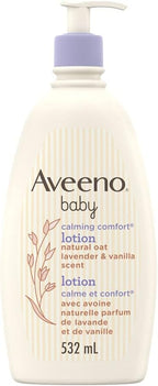 Aveeno Baby Calming Comfort Moisturizing Lotion with Relaxing Lavender & Vanilla Scents, Non - Greasy Baby Body Lotion, Natural Oatmeal & Dimethicone, Paraben - & Phthalate - Free, 532mL - LittleTreasures