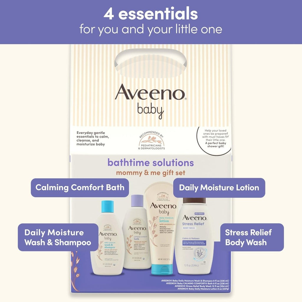Aveeno Baby Daily Bath Time Solutions Gift Set To Prevent Dry Skin - LittleTreasures