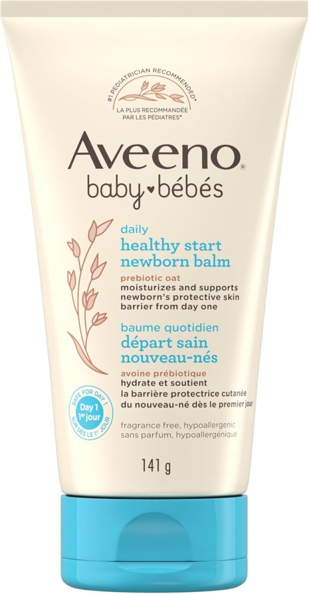 Aveeno Baby Daily Healthy Start Newborn Balm, Paraben Free Moisturizer, Prebiotic Oat, Fragrance Free, 141 - grams - LittleTreasures