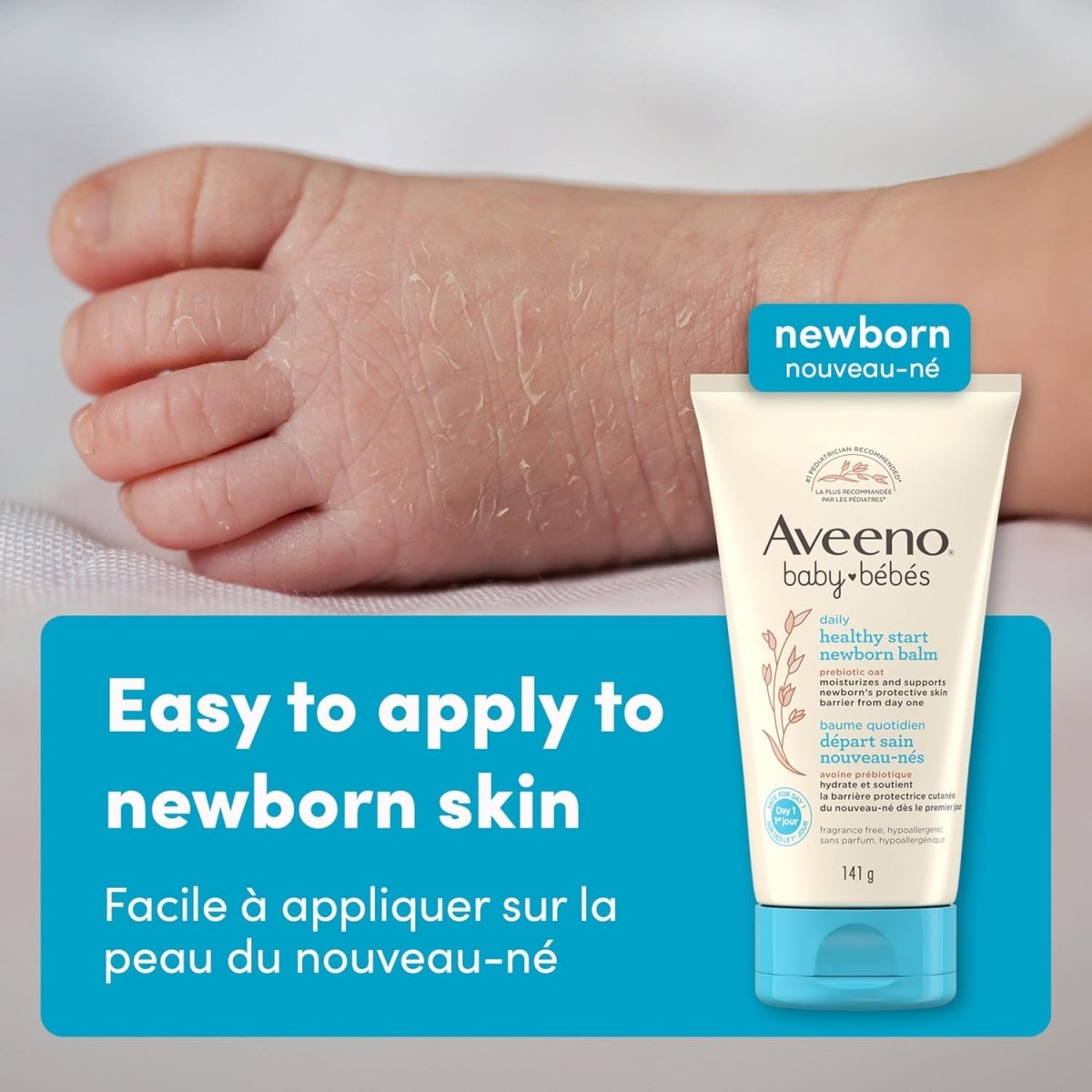 Aveeno Baby Daily Healthy Start Newborn Balm, Paraben Free Moisturizer, Prebiotic Oat, Fragrance Free, 141 - grams - LittleTreasures