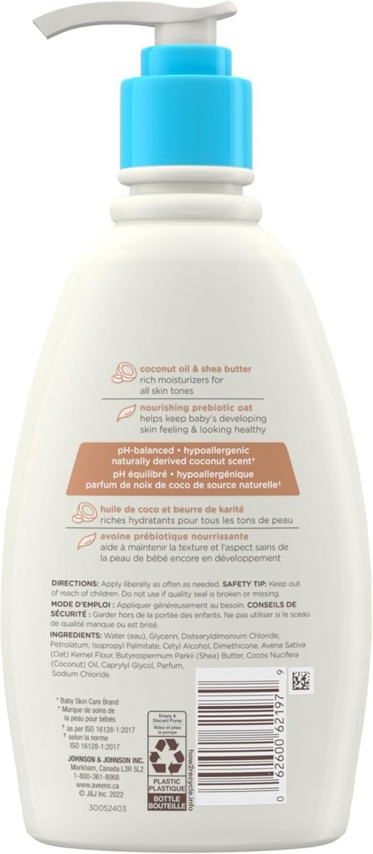 Aveeno Baby Daily Moisturizing Cream, Lightly Scented, Shea Butter, Coconut Oil, Prebiotic Oat, Hypoallergenic, 354 - mL - LittleTreasures