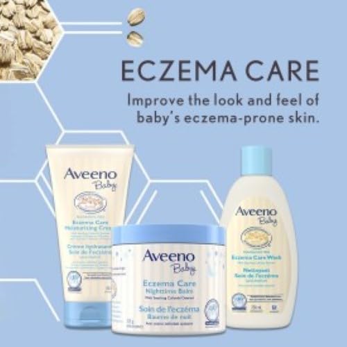 Aveeno Baby Eczema Care Daily Moisturizing Body Cream for Sensitive Skin, Soothing Eczema Relief Cream, Colloidal Oat & Ceramide for Dry & Itchy Skin, Steroid - & Fragrance - Free, 330 mL - LittleTreasures