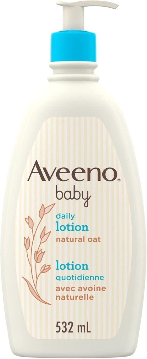 Aveeno Baby Lotion Daily Moisturizing - Natural Oat Formula for Sensitive Skin, 532mL - Gentle, Fragrance - Free Protection Body Lotion with up to 24 - Hour hydration - Pediatrician - Recommended Brand - LittleTreasures