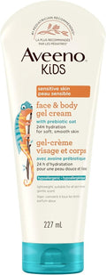 Aveeno Kids Face & Body Gel Cream, Prebiotic Oat Moisturizer, Hypoallergenic Lotion, Sensitive Skin Body Cream, 227 mL - LittleTreasures