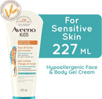 Aveeno Kids Face & Body Gel Cream, Prebiotic Oat Moisturizer, Hypoallergenic Lotion, Sensitive Skin Body Cream, 227 mL - LittleTreasures