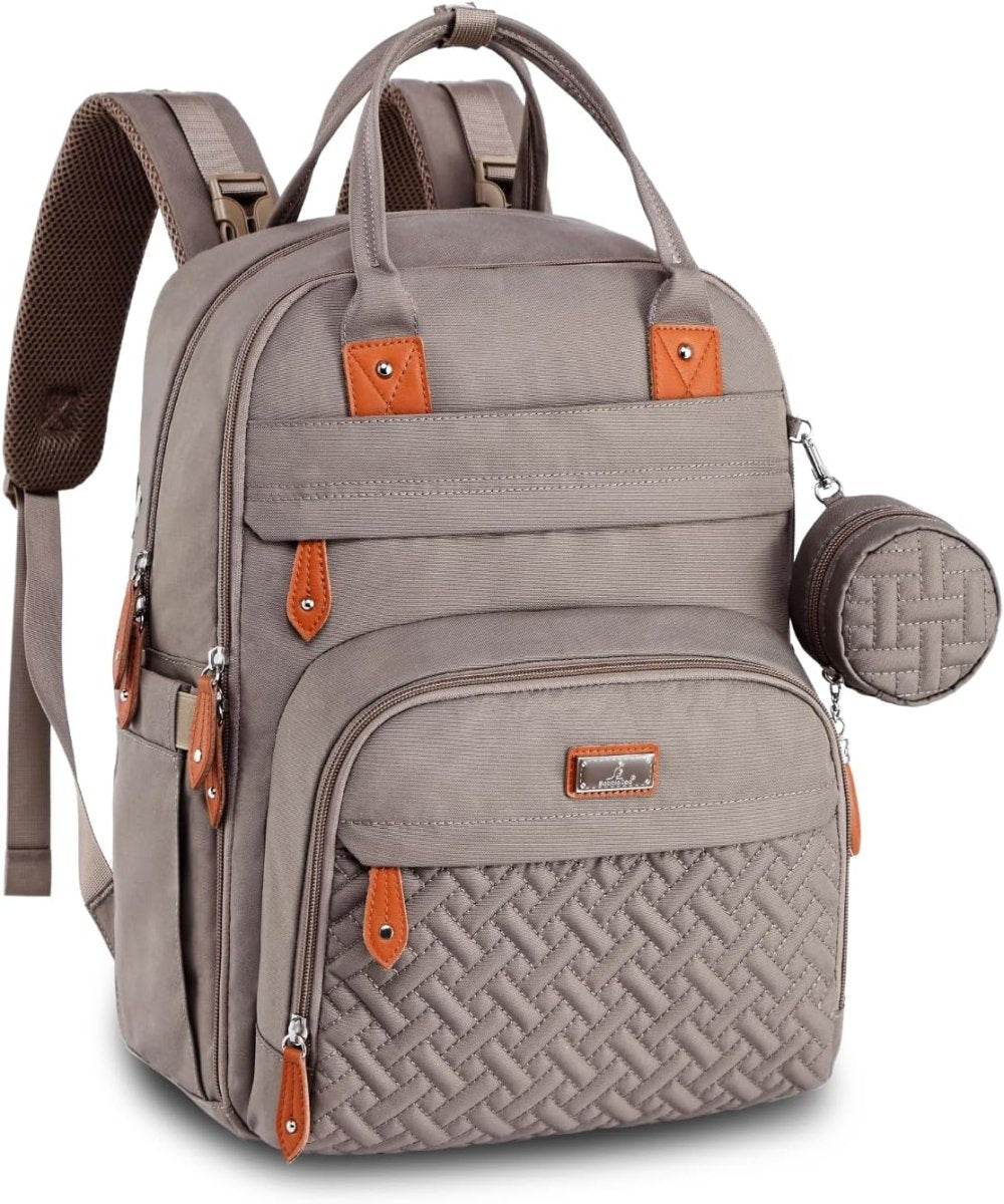 BabbleRoo Diaper Bag Backpack, Baby Essentials Travel Bag with Changing Pad, Stroller Straps & Pacifier Case - LittleTreasures