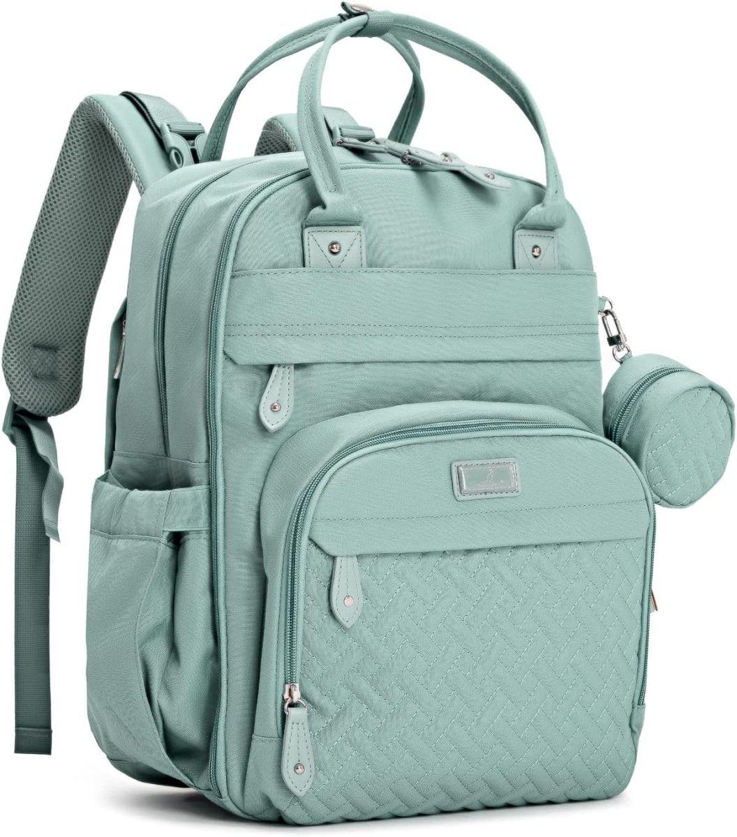 BabbleRoo Diaper Bag Backpack, Baby Essentials Travel Bag with Changing Pad, Stroller Straps & Pacifier Case - LittleTreasures