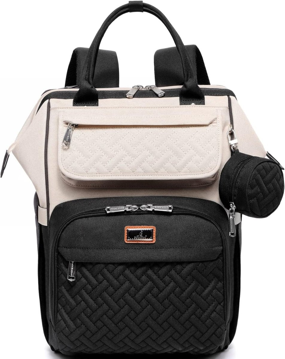 BabbleRoo Diaper Bag Backpack, Multifunction Nappy Changing Bag with Changing Pad, Stroller Straps & Pacifier Case - LittleTreasures