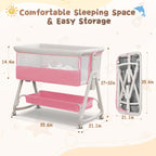 Baby Bassinet, Bedside Sleeper for Baby with Wheels and Storage Basket,All Mesh Portable Bassinet for Newborn,6 Height Adjustable Easy to Assemble Bedside Crib (Upgrade Grey) - LittleTreasures