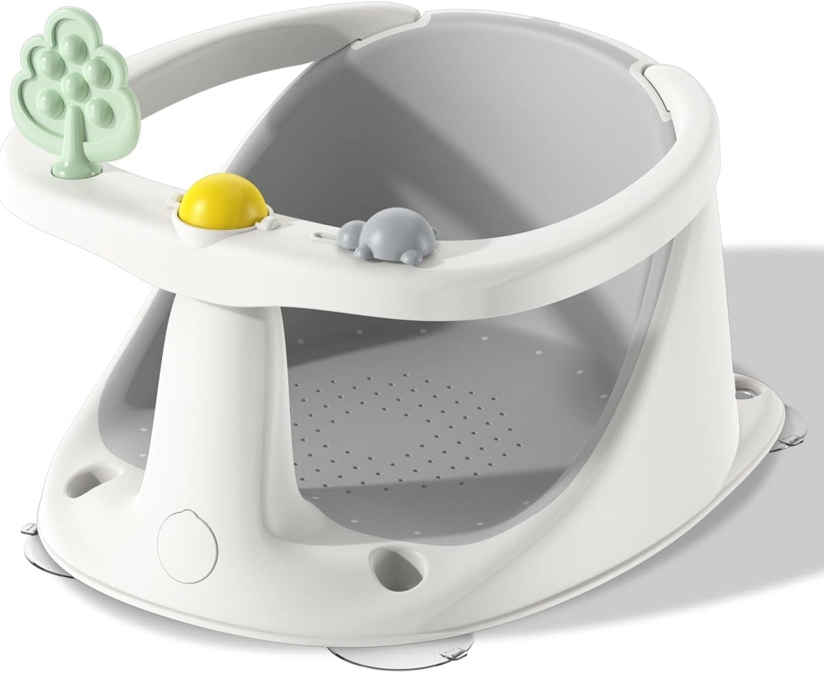 Baby Bath Seat for Babies 6 Months & Up, Non - Slip with Suction Cups, Safe & Comfortable Infant Bath Seat for Bathtub, Grey - LittleTreasures