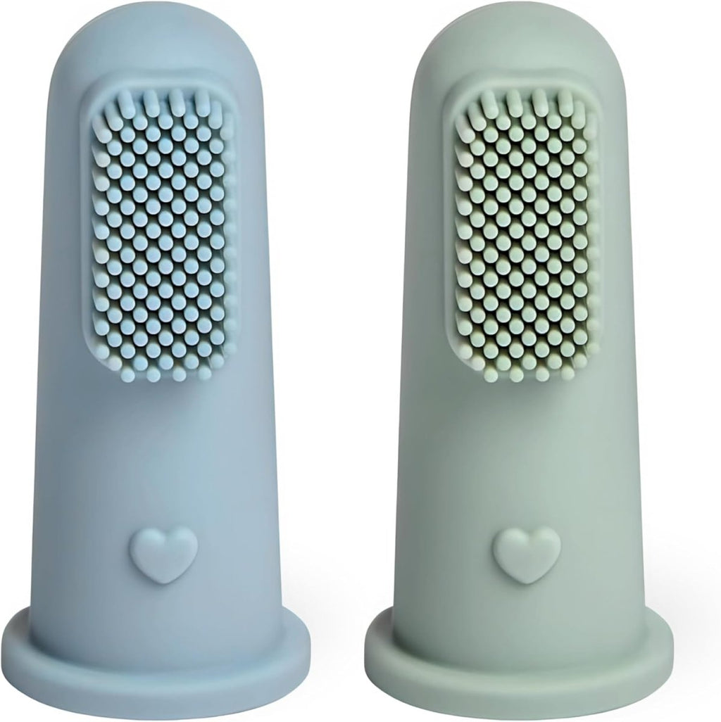 Baby Bliss 2 Pack Baby Toothbrush First Stage, 100% Food Grade Silicone Baby Tongue Cleaner Newborn Infant Toothbrush, Extra Soft Baby Finger Toothbrush, 0 Months + - LittleTreasures