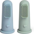 Baby Bliss 2 Pack Baby Toothbrush First Stage, 100% Food Grade Silicone Baby Tongue Cleaner Newborn Infant Toothbrush, Extra Soft Baby Finger Toothbrush, 0 Months + - LittleTreasures