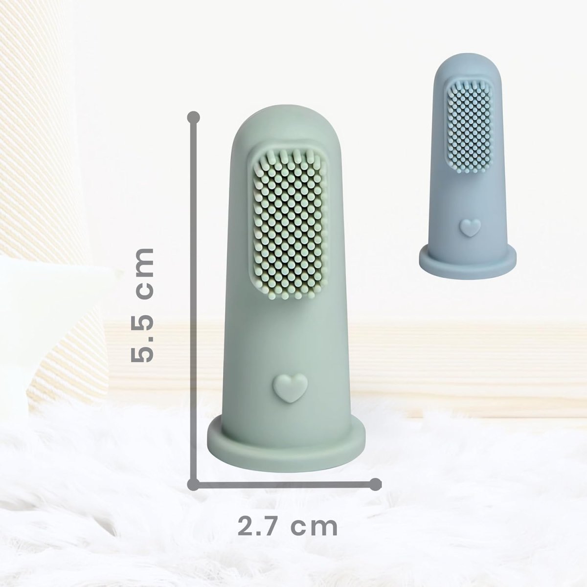 Baby Bliss 2 Pack Baby Toothbrush First Stage, 100% Food Grade Silicone Baby Tongue Cleaner Newborn Infant Toothbrush, Extra Soft Baby Finger Toothbrush, 0 Months + - LittleTreasures