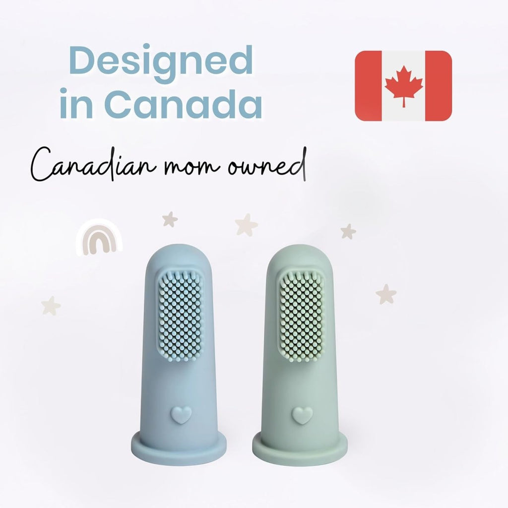 Baby Bliss 2 Pack Baby Toothbrush First Stage, 100% Food Grade Silicone Baby Tongue Cleaner Newborn Infant Toothbrush, Extra Soft Baby Finger Toothbrush, 0 Months + - LittleTreasures