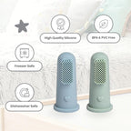 Baby Bliss 2 Pack Baby Toothbrush First Stage, 100% Food Grade Silicone Baby Tongue Cleaner Newborn Infant Toothbrush, Extra Soft Baby Finger Toothbrush, 0 Months + - LittleTreasures