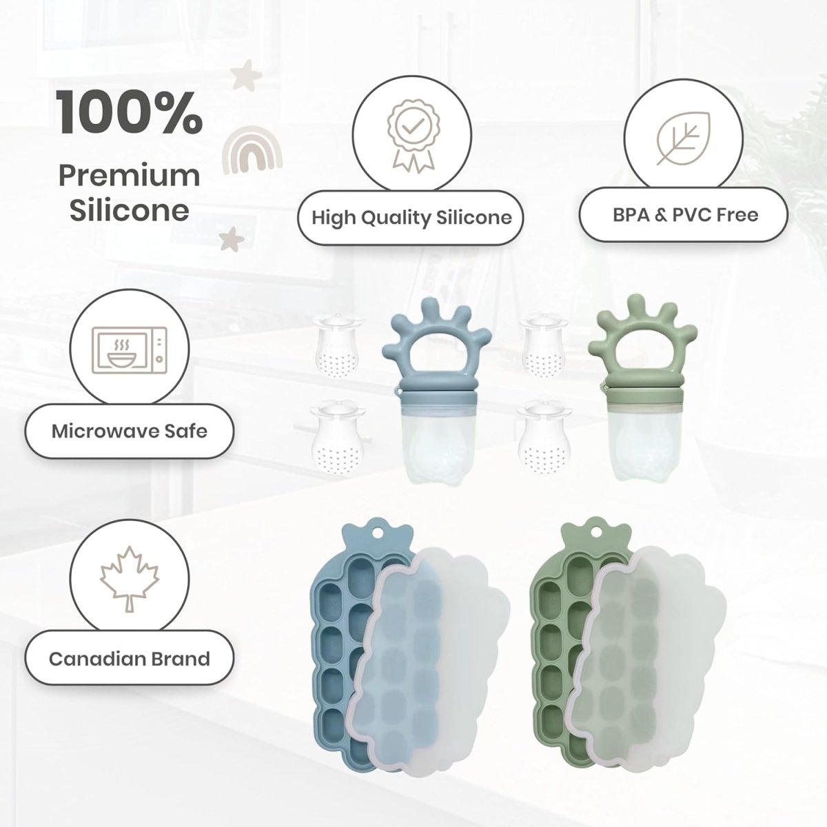 Baby Bliss Silicone Baby Food & Teething Pops Freezer Tray - LittleTreasures