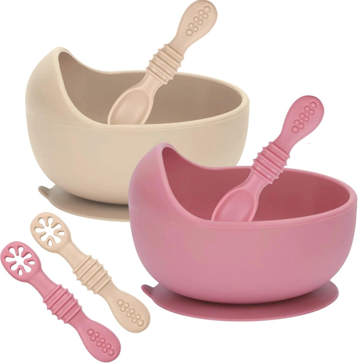 Baby Bliss Silicone Feeding Set - BPA - Free, Suction Bowls & Spoons - LittleTreasures
