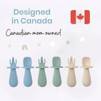 Baby Bliss Silicone Self - Feeding Toddler Spoon & Fork Set - LittleTreasures