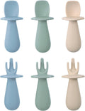 Baby Bliss Silicone Self - Feeding Toddler Spoon & Fork Set - LittleTreasures