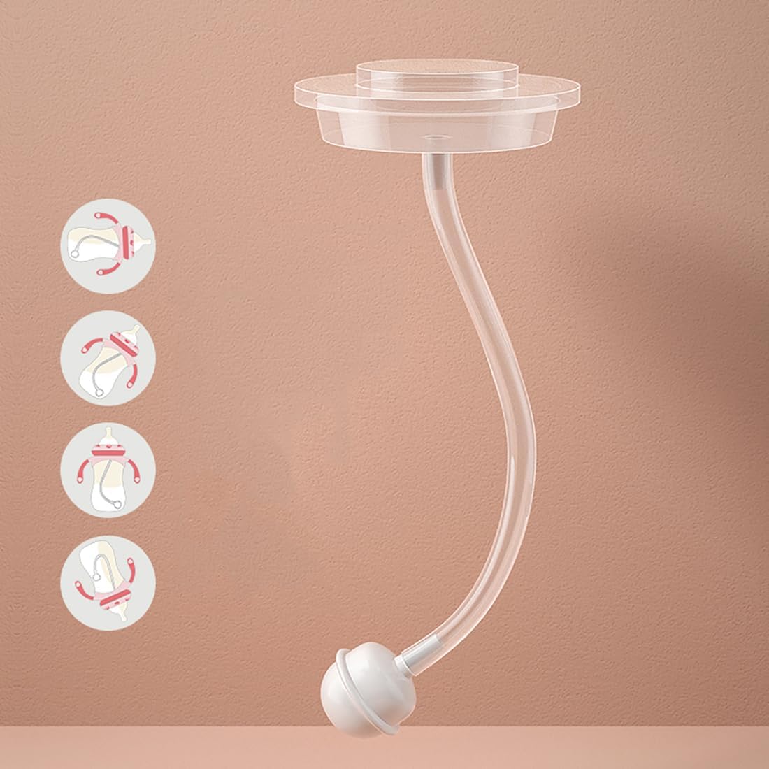 Baby Bottle 330ml, 11oz Weighted Straw Toddler Milk Feeding Bottle with Size “+” Variable Flow Teat for 12m+, Pink/ 2 Pack - LittleTreasures