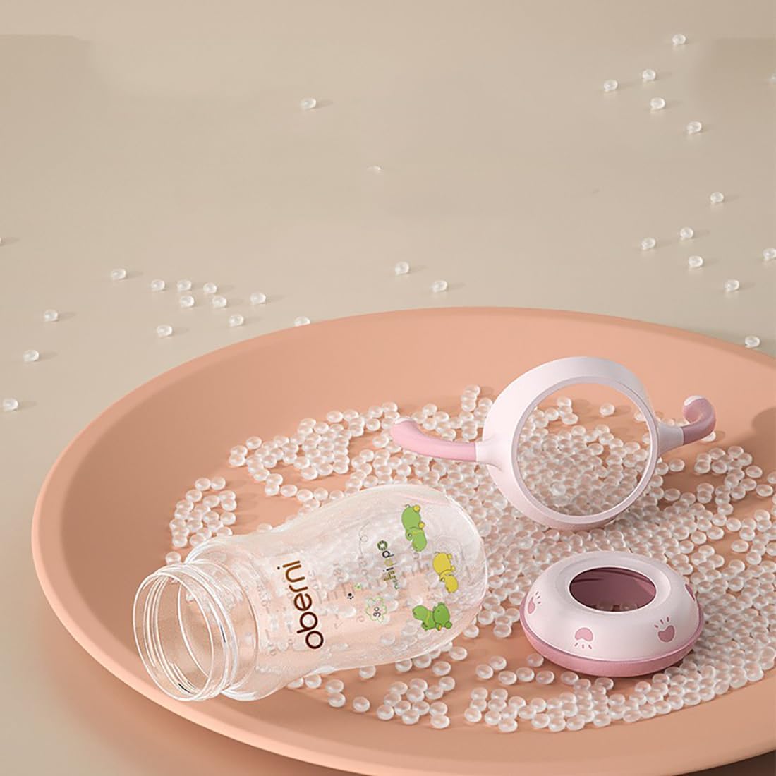 Baby Bottle 330ml, 11oz Weighted Straw Toddler Milk Feeding Bottle with Size “+” Variable Flow Teat for 12m+, Pink/ 2 Pack - LittleTreasures