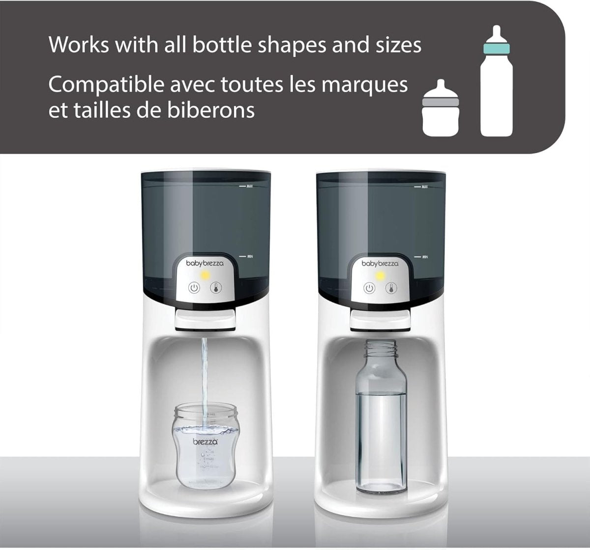Baby Brezza Instant Warmer - Instantly Dispense Warm Water at Perfect Baby Bottle Temperature - Traditional Baby Bottle Warmer Replacement - Fast Baby Formula Bottles 24/7 - 3 Temperatures - LittleTreasures