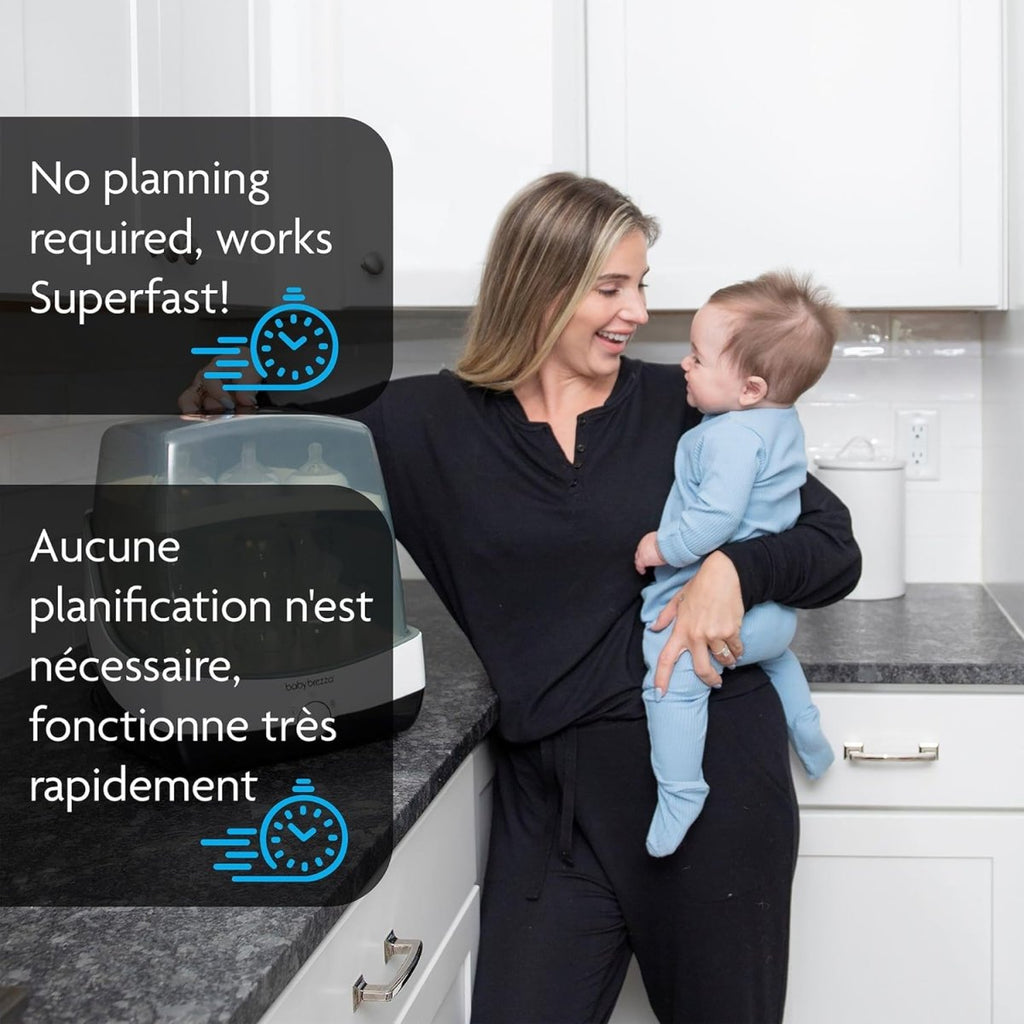 Baby Brezza Superfast 10 Minute Baby Bottle Sterilizer + Dryer - 75% Faster Drying – Universal Electric Steam Sterilization for All Bottles, Pacifiers + Baby Product Parts - LittleTreasures