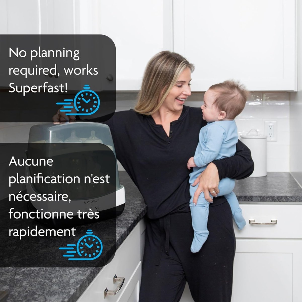 Baby Brezza Superfast 10 Minute Baby Bottle Sterilizer + Dryer - 75% Faster Drying – Universal Electric Steam Sterilization for All Bottles, Pacifiers + Baby Product Parts - LittleTreasures