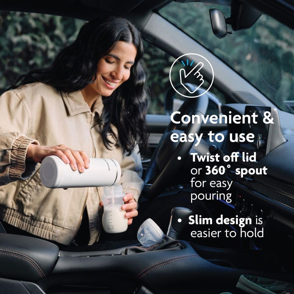 Baby Brezza SuperFast Portable Baby Bottle Warmer – 3x Faster - Travel Breastmilk Warmer and Formula Warmer - Safe, Even Heating - Up to 9oz - No Adapters, Black - LittleTreasures