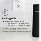 Baby Brezza SuperFast Portable Baby Bottle Warmer – 3x Faster - Travel Breastmilk Warmer and Formula Warmer - Safe, Even Heating - Up to 9oz - No Adapters, Black - LittleTreasures