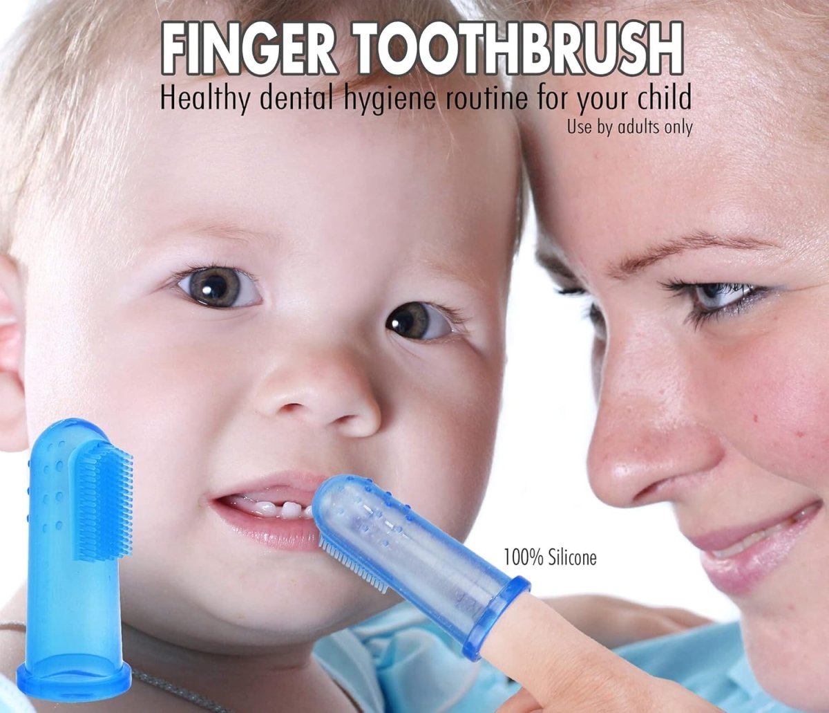 Baby Buddy Silicone Finger Toothbrush, Blue - LittleTreasures