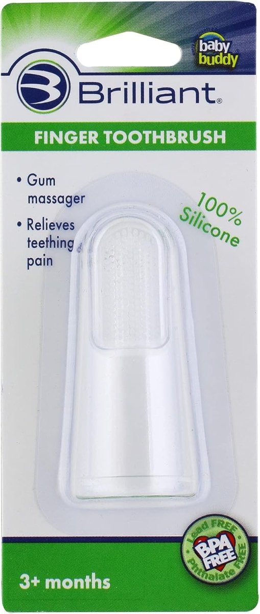 Baby Buddy Silicone Finger Toothbrush, Blue - LittleTreasures