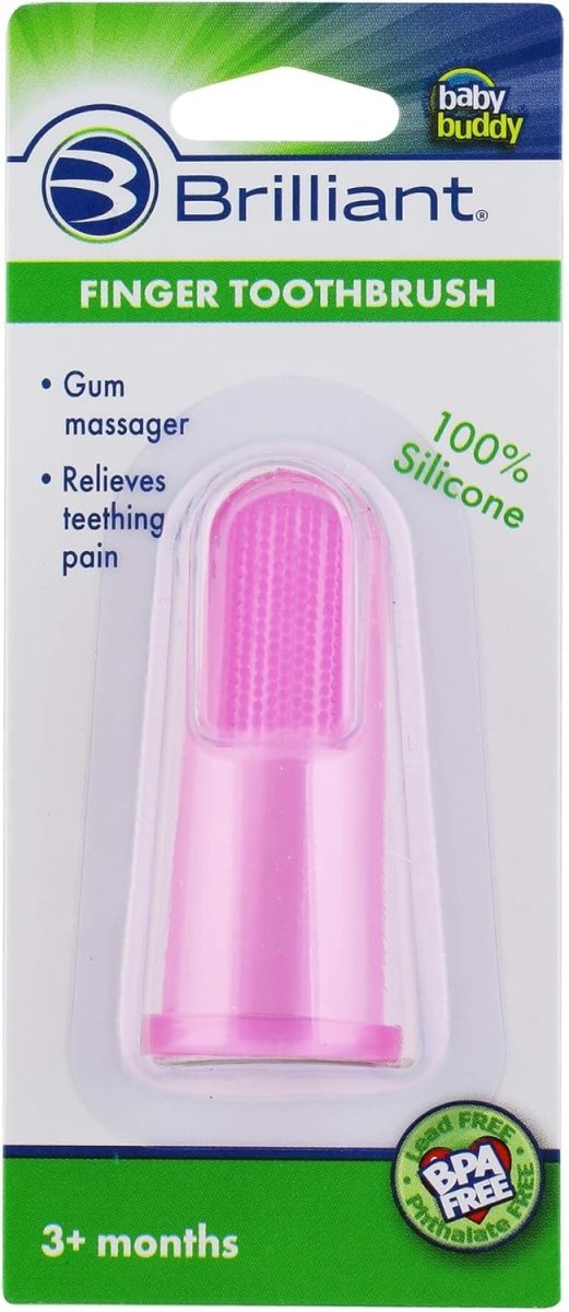 Baby Buddy Silicone Finger Toothbrush, Blue - LittleTreasures