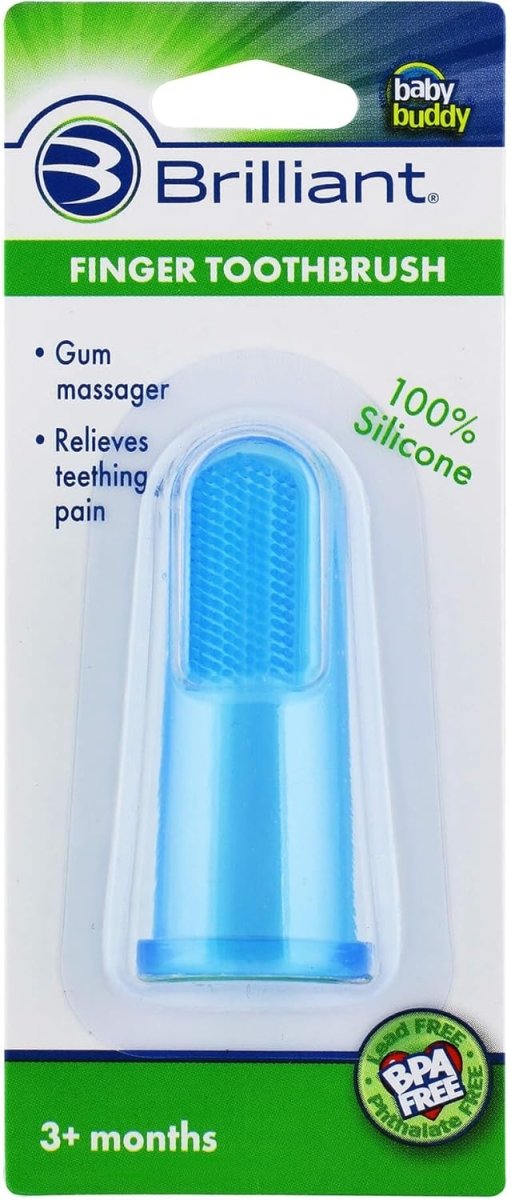 Baby Buddy Silicone Finger Toothbrush, Blue - LittleTreasures
