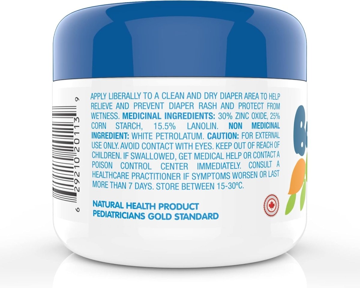 Baby Butz Diaper Rash Cream, 100% Natural, Zinc Oxide Paste for Prevention, Treatment & Relief, Fragrance Free, 113g - LittleTreasures