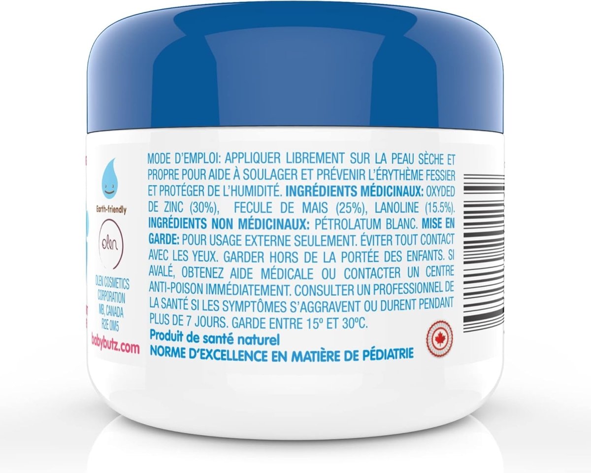 Baby Butz Diaper Rash Cream, 100% Natural, Zinc Oxide Paste for Prevention, Treatment & Relief, Fragrance Free, 113g - LittleTreasures