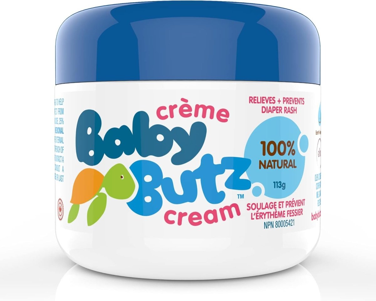 Baby Butz Diaper Rash Cream, 100% Natural, Zinc Oxide Paste for Prevention, Treatment & Relief, Fragrance Free, 113g - LittleTreasures